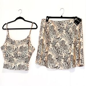 Cheetah print tank top and skirt